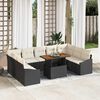 vidaXL Conjunto de Sof&aacute; de Jardim 10 pcs Preto Rattan Sint&eacute;tico