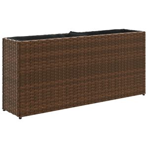 vidaXL Floreira com 2 vasos 90x20x40 cm vime PE castanho