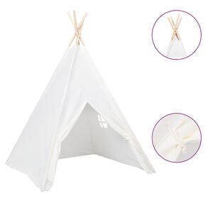 vidaXL Tenda teepee infantil c/ saco 120x120x150cm pele p&ecirc;ssego branco