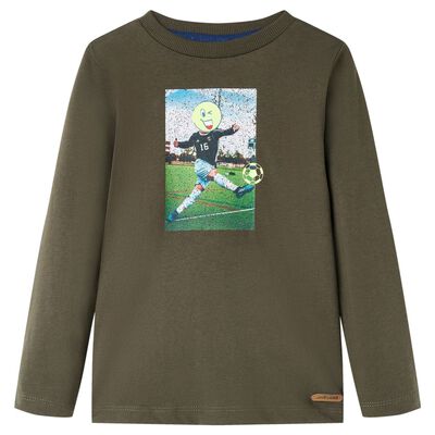 T-shirt de manga comprida para criança cor caqui 92