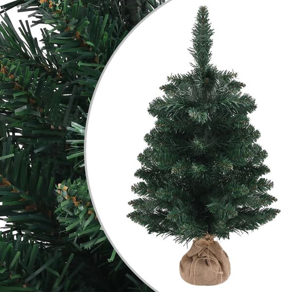 vidaXL &Aacute;rvore de Natal artificial com suporte 60 cm PVC verde