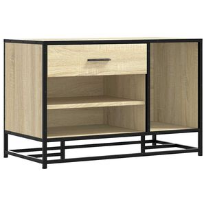 vidaXL Banco para cal&ccedil;ado sonoma carvalho 80x40x53,5 cm madeira metal