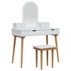 vidaXL Conjunto de Mesa de Vestir FAUSKE 5 unid. Branco