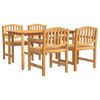 vidaXL 5 pcs conjunto de jantar p/ jardim madeira de teca maci&ccedil;a