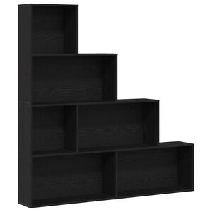 vidaXL Gabinete de Livros 6 n&iacute;veis 155 x 24 x 160 cm Carvalho Preto
