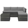 vidaXL 6 pcs conjunto lounge de paletes p/ jardim com almofad&otilde;es pinho