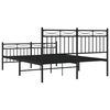 vidaXL Estrutura de cama com cabeceira e p&eacute;s 140x190 cm metal preto