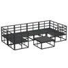vidaXL Conjunto de Sof&aacute; de Jardim com almofada 7 pcs Preto Alum&iacute;nio