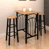 vidaXL Conjunto de jantar com mesa madeira bronze e aço preto