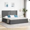 vidaXL Cama com arruma&ccedil;&atilde;o e colch&atilde;o Cinza Escuro 200 x 200 cm