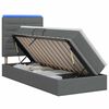 vidaXL Cama de Armazenamento LED com Colch&atilde;o Cinzento-Escuro