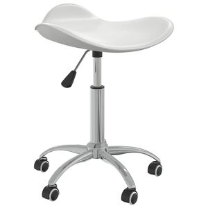 vidaXL Cadeira de jantar girat&oacute;ria couro artificial branco