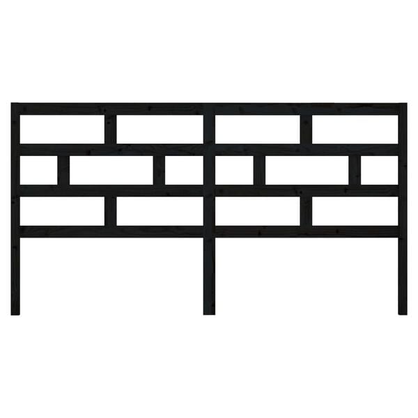 vidaXL Cabeceira de cama 186x4x100 cm pinho maciço preto