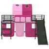 vidaXL Cama loft para crian&ccedil;as Preto e Rosa 79,5 x 200 cm Metal