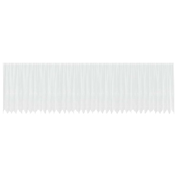 vidaXL Cortina de Renda com cortinas Floral Branco 140x900cm Poli&eacute;ster