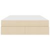 vidaXL Cama com arruma&ccedil;&atilde;o e colch&atilde;o Creme 140 x 200 cm Poli&eacute;ster