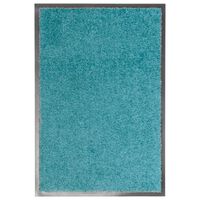vidaXL Tapete de porta lavável 40x60 cm azul ciano