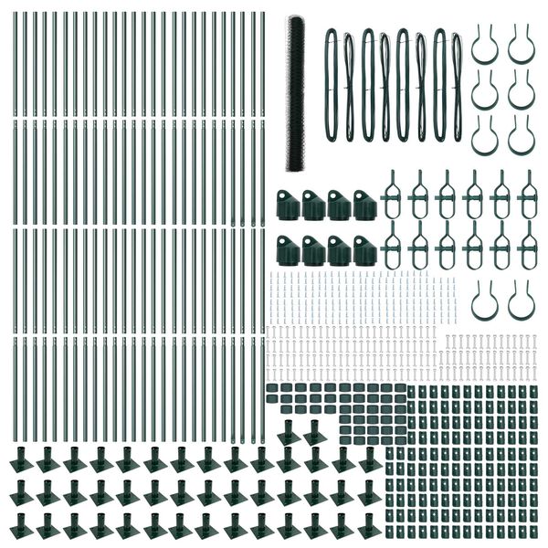 vidaXL Cerca com Postes Verde 1.6 x 100 m A&ccedil;o revestido de PVC