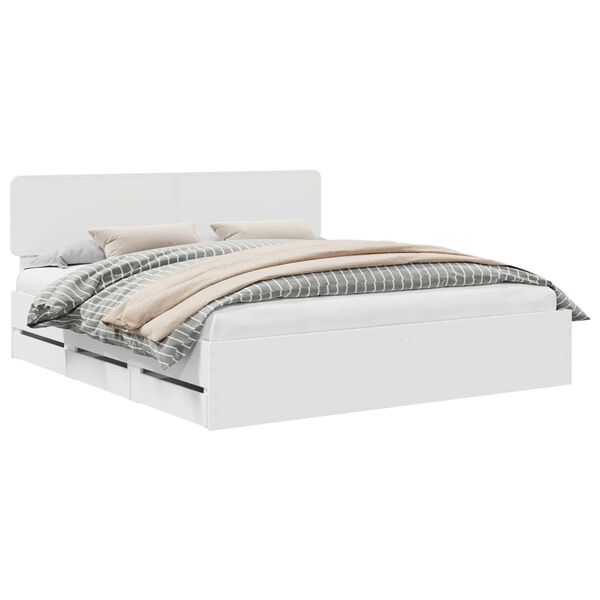 vidaXL Estrutura da Cama Branco 200 x 200 cm Madeira engenheirada