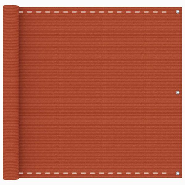vidaXL Tela de varanda 90x500 cm PEAD laranja