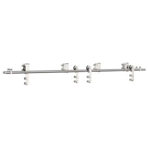 vidaXL Kit ferragens p/ porta deslizante 200cm a&ccedil;o inoxid&aacute;vel prateado