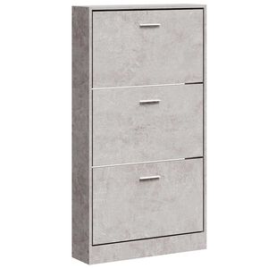 vidaXL Sapateira 59x17x108 cm derivados de madeira cinzento cimento