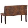vidaXL Banco 120 cm camur&ccedil;a artificial castanho