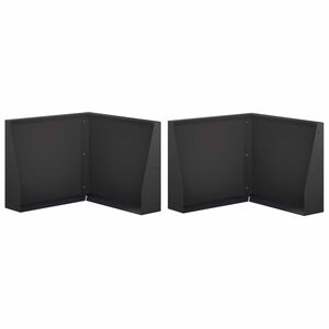 vidaXL Muro de Conten&ccedil;&atilde;o 2 unid. 50 x 50 x 30 cm A&ccedil;o Preto
