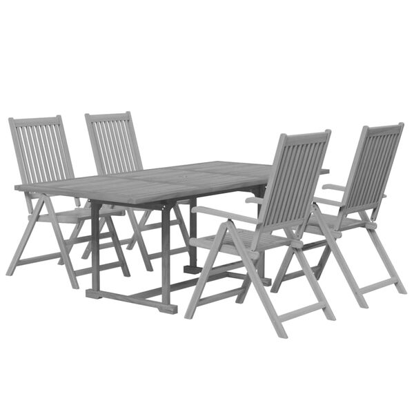 vidaXL 5 pcs conjunto de jantar jardim madeira ac&aacute;cia maci&ccedil;a