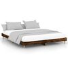 vidaXL Estrutura de cama s/ colch&atilde;o derivados madeira carvalho fumado