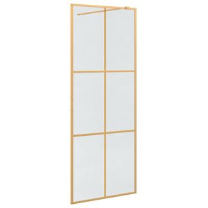 vidaXL Parede de Chuveiro Walk-in Ouro 80 x 195 cm vidro temperado