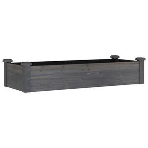 vidaXL Canteiro elevado c/ forro 120x45x25 cm abeto maci&ccedil;o cinzento