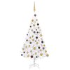 vidaXL Árvore Natal artificial pré-iluminada c/ bolas 120cm PVC branco