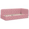 vidaXL Estrutura de Cama de Canto com colch&atilde;o Rosa 100 x 200 cm Veludo