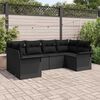 vidaXL Conjunto de Sof&aacute; de Jardim 6 pcs Preto Rattan Sint&eacute;tico