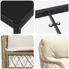 vidaXL Conjunto de Jantar para Jardim com almofada 3 pcs Bege vime PE