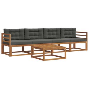 vidaXL Conjunto de Sof&aacute;s para Exterior 5 pcs Natural e Antracite