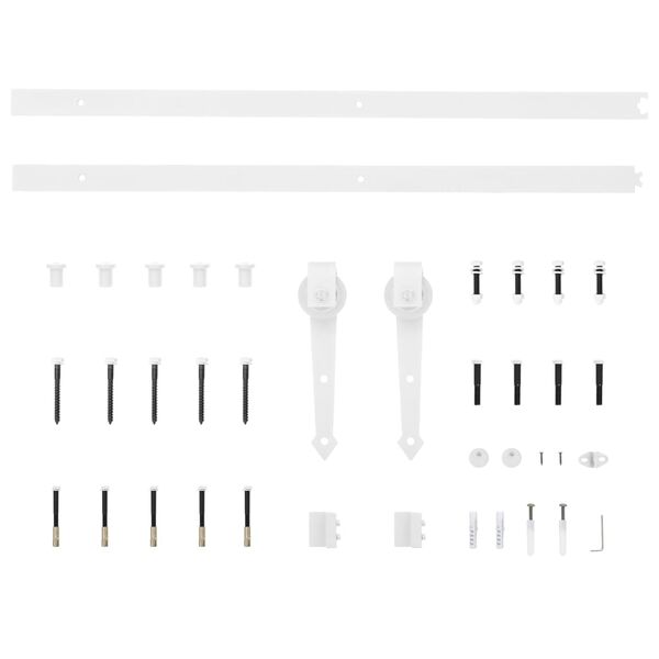 vidaXL Kit de ferragens para porta deslizante 200 cm aço branco