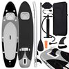 vidaXL Conjunto prancha de paddle SUP insufl&aacute;vel 360x81x10 cm preto