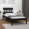 vidaXL Estrutura de cama 100x200 cm madeira maciça preto