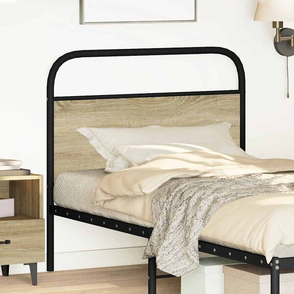 vidaXL Cabeceira de cama 107 cm derivados madeira/a&ccedil;o carvalho sonoma