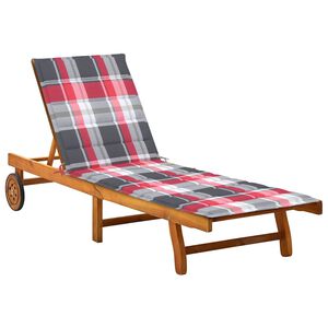 vidaXL Espregui&ccedil;adeira de jardim com almofad&atilde;o madeira ac&aacute;cia maci&ccedil;a