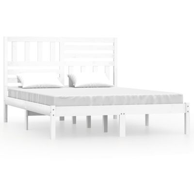 vidaXL Estrutura cama de casal pequena 120x190 cm pinho maciço branco