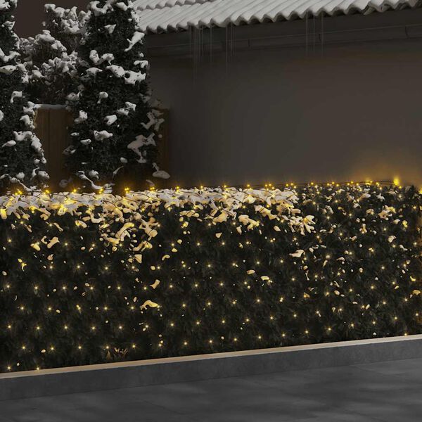 vidaXL Rede luzes de natal 4x4 m 544 luzes LED int/ext branco quente