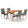 vidaXL 5 pcs conjunto de jantar para jardim cinzento