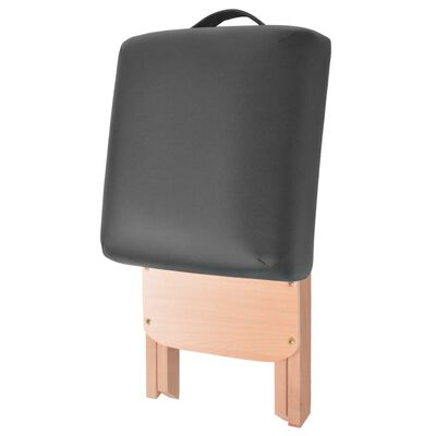 vidaXL Banco de massagem dobrável assento c/ 12 cm de espessura preto