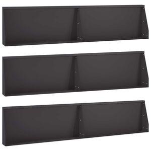 vidaXL Muro de Conten&ccedil;&atilde;o 6 unid. 100 x 12 x 30 cm A&ccedil;o Preto