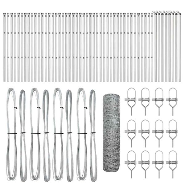 vidaXL Poste de Cerca Prateado 100 x 0,8 m (malha de 36 mm) A&ccedil;o