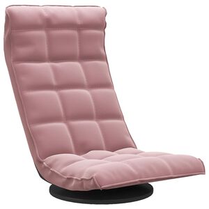 vidaXL Cadeira de piso girat&oacute;ria veludo rosa