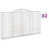 vidaXL Cestos gabi&atilde;o arqueados 2pcs 300x30x160/180cm ferro galvanizado